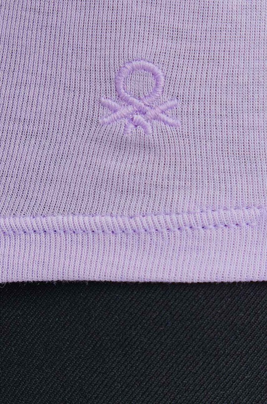 United Colors of Benetton top bawełniany 3GA2E8397 fioletowy