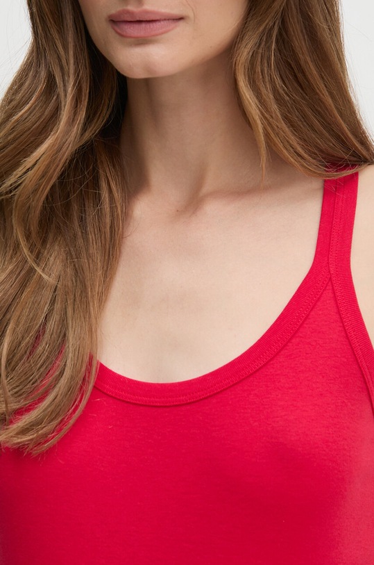 United Colors of Benetton top bawełniany 3GA2E8397 czerwony