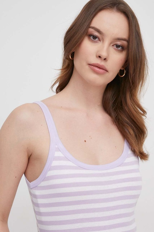 Бавовняний топ United Colors of Benetton фіолетовий 3OA6E8397
