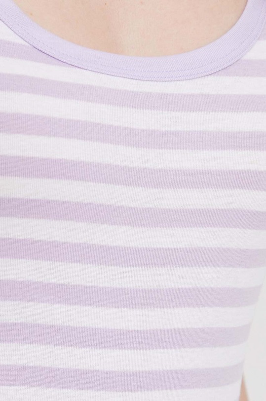 Бавовняний топ United Colors of Benetton 3OA6E8397 фіолетовий