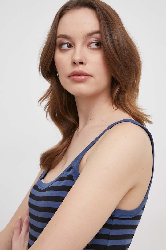 United Colors of Benetton top bawełniany niebieski 3OA6E8397