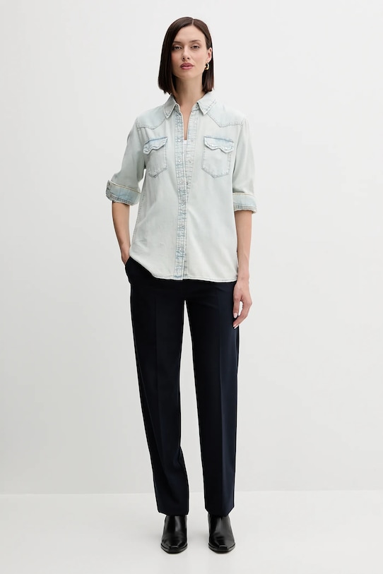 Džínová košile United Colors of Benetton 5RZKDQ06T modrá AW25