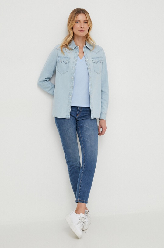 United Colors of Benetton koszula jeansowa 5RZKDQ06T niebieski SS25