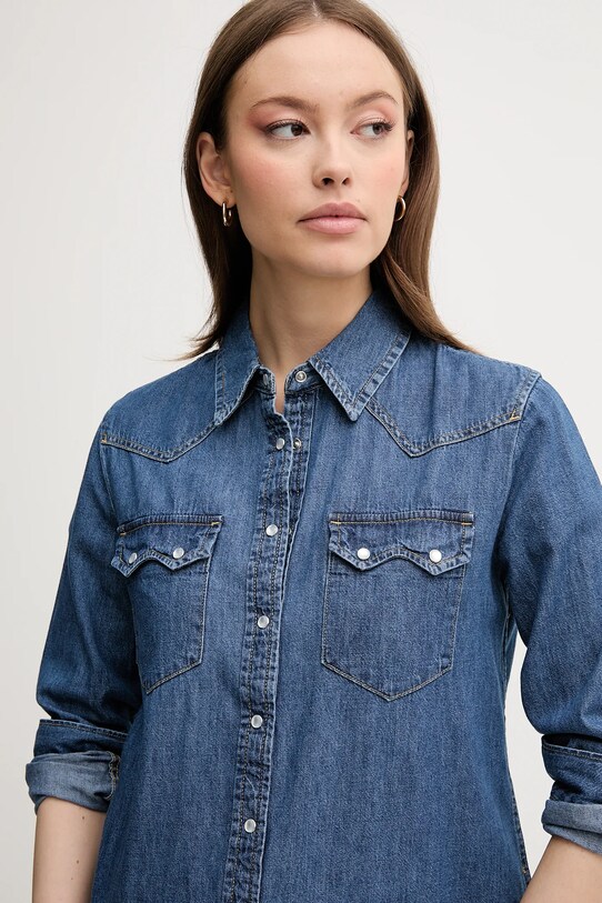 United Colors of Benetton camasa jeans 5RZKDQ06T albastru
