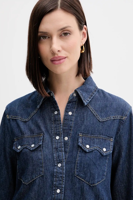 Джинсовая рубашка United Colors of Benetton голубой 5RZKDQ06T