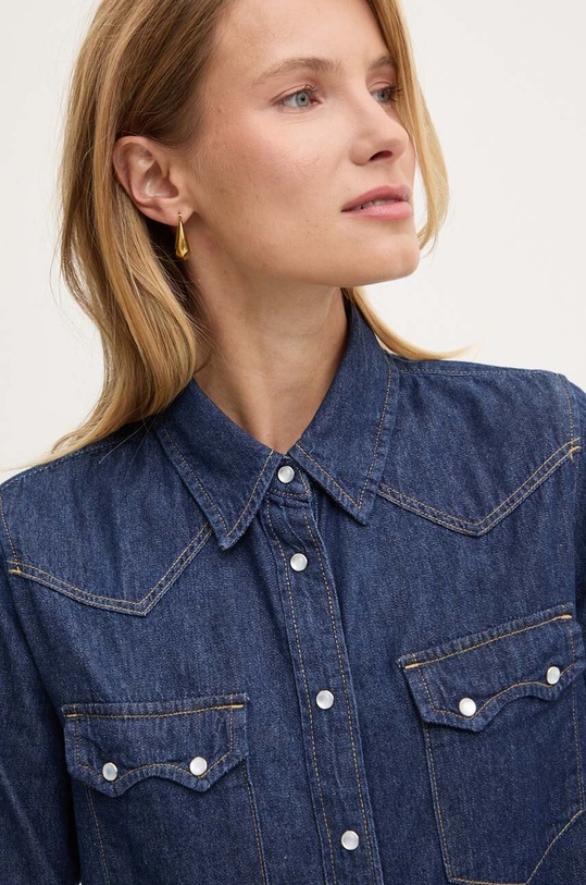 United Colors of Benetton koszula jeansowa granatowy 5RZKDQ06T