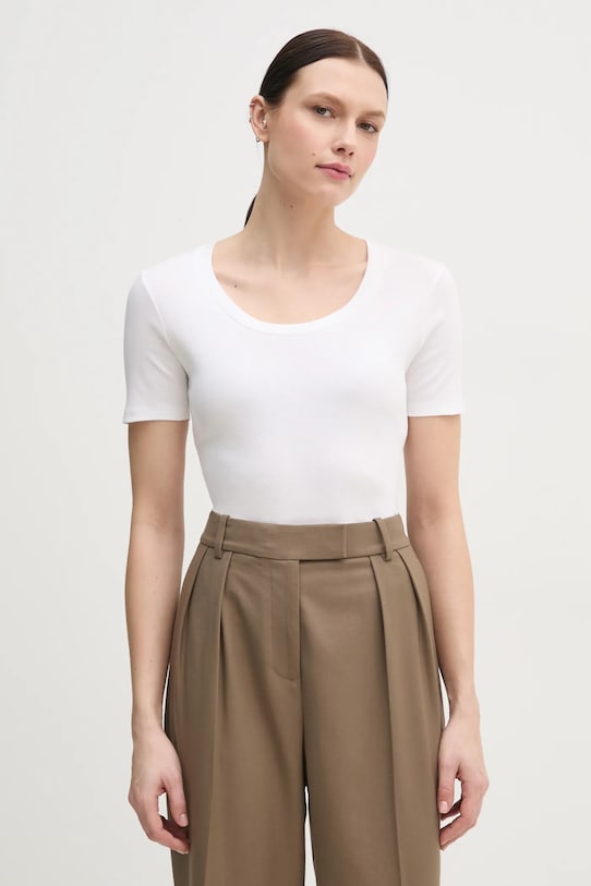 United Colors of Benetton tricou din bumbac uni alb 3GA2D1066