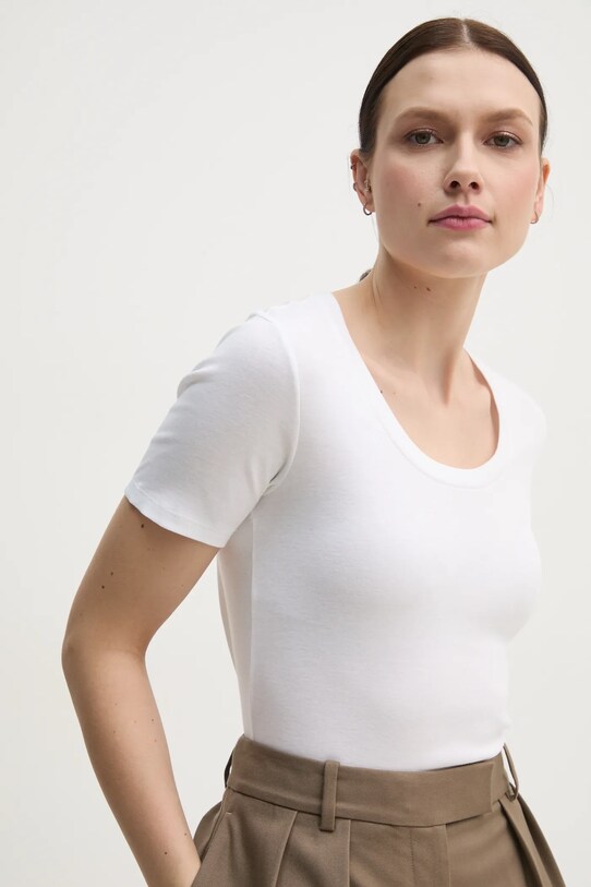 United Colors of Benetton tricou din bumbac alb 3GA2D1066