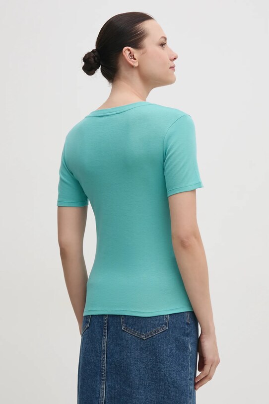 United Colors of Benetton tricou din bumbac 3GA2D1066 turcoaz SS25