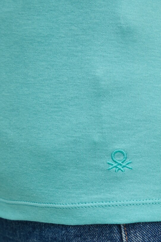 United Colors of Benetton tricou din bumbac turcoaz 3GA2D1066
