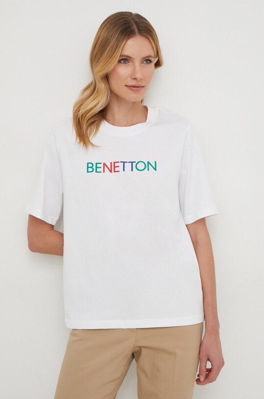 United Colors of Benetton t-shirt in cotone bianco 3BL0D1064