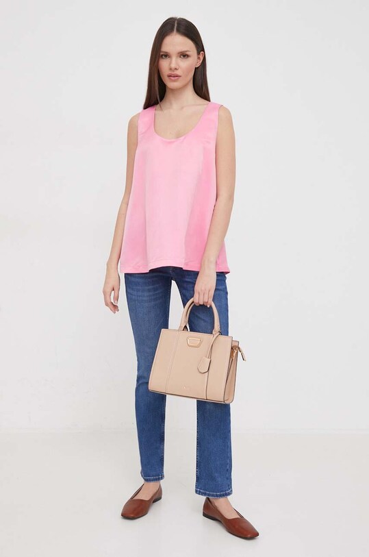 Топ United Colors of Benetton 5XONDQ06Z рожевий SS24
