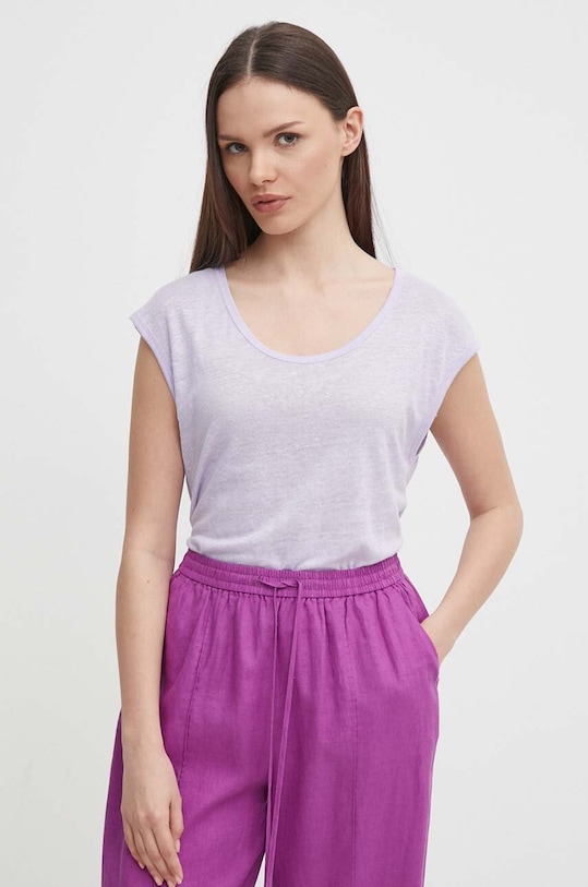 Plátěné tričko United Colors of Benetton fialová 3KGQE16B1