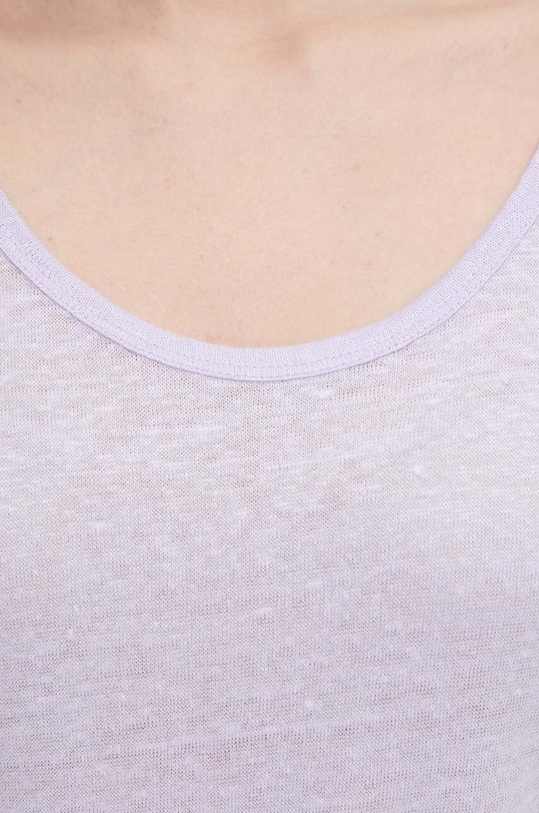 Plátěné tričko United Colors of Benetton 3KGQE16B1 fialová