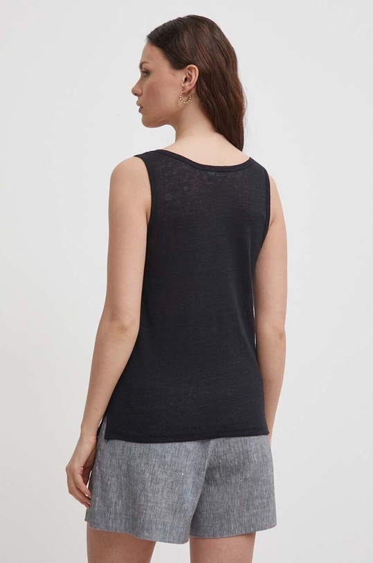 Oblečenie Ľanový top United Colors of Benetton 3KGQE8398 čierna