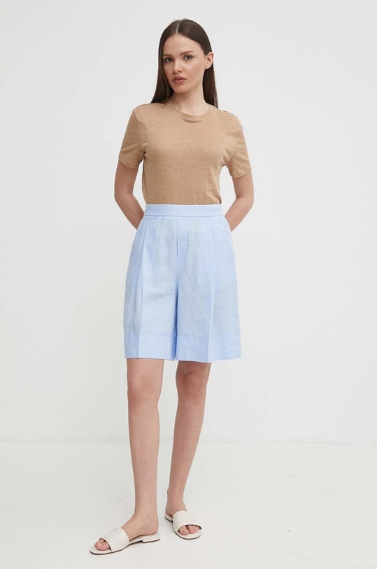 Льняная футболка United Colors of Benetton 3KGQD106U бежевый SS24