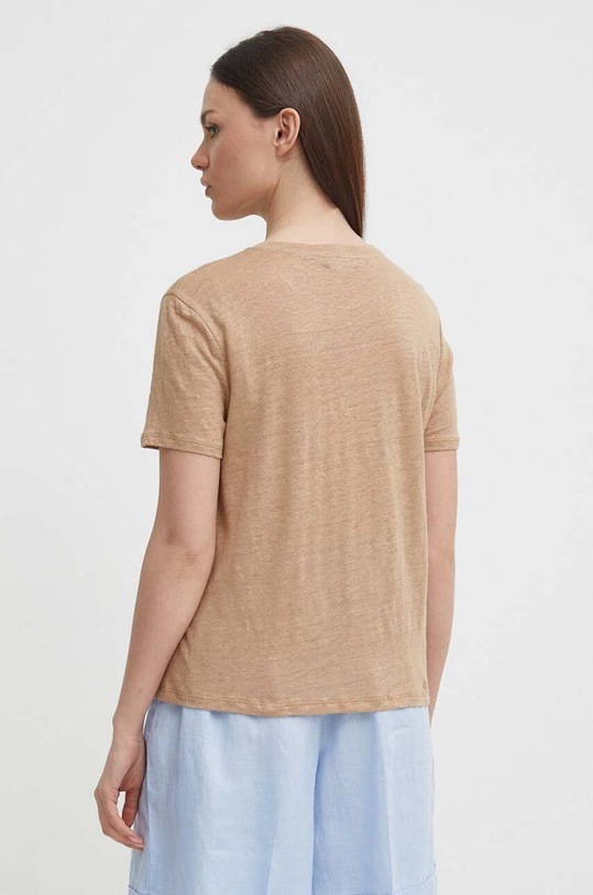Одежда Льняная футболка United Colors of Benetton 3KGQD106U бежевый