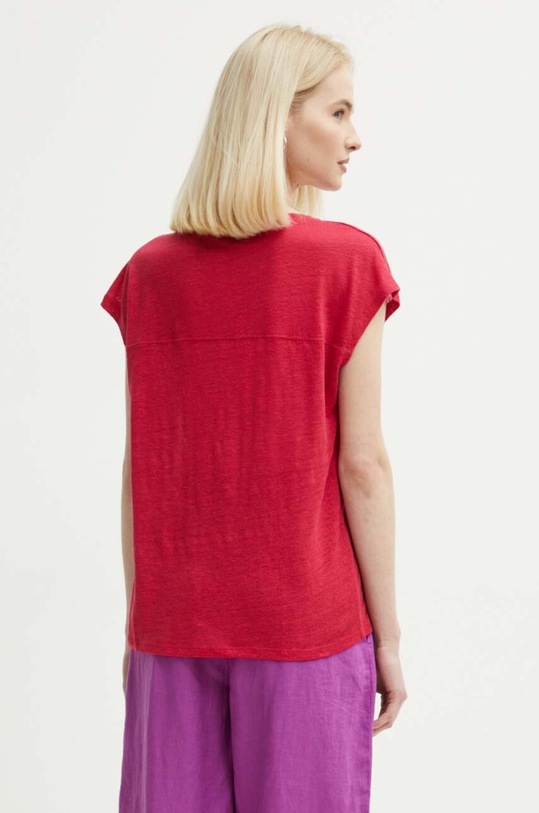 Abbigliamento United Colors of Benetton top di lino 3KGQD103M rosa