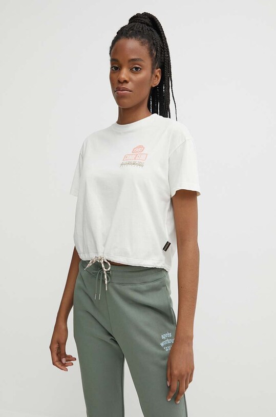 Napapijri t-shirt bawełniany S-Howard NP0A4HOKN1A1 beżowy SS24