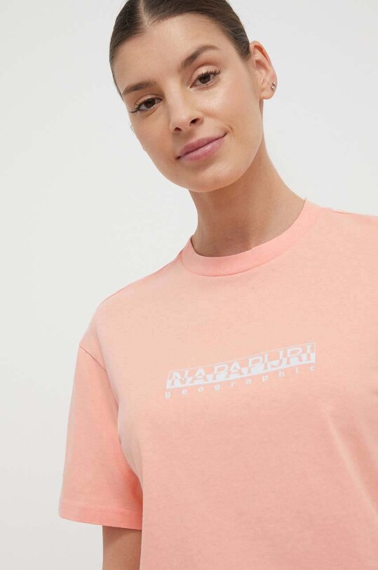 Îmbrăcăminte Napapijri tricou din bumbac NP0A4GDDP1I1 portocaliu