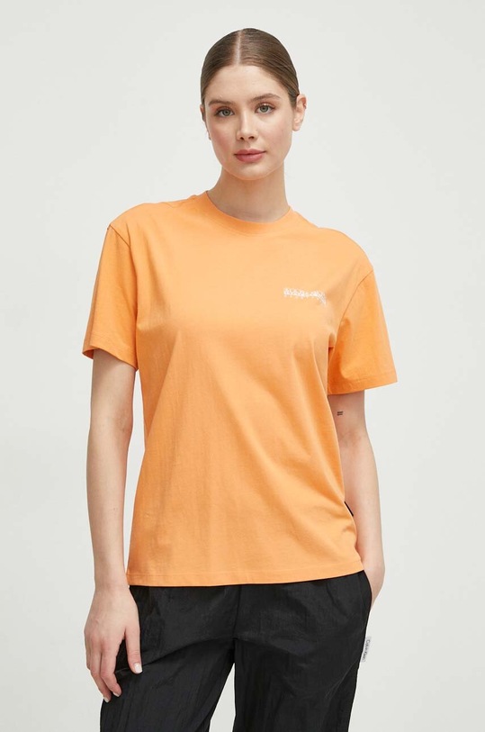 Odzież Napapijri t-shirt bawełniany S-Faber NP0A4HOLA641 pomarańczowy
