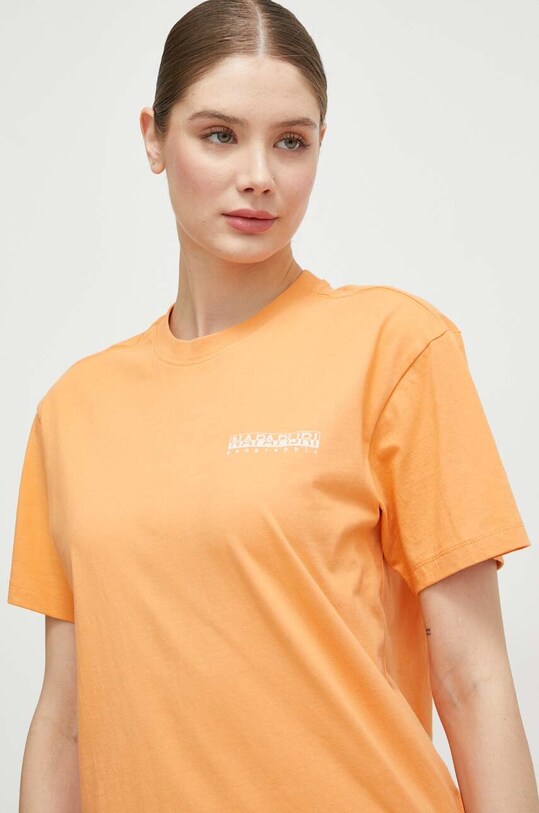 Napapijri t-shirt bawełniany S-Faber pomarańczowy NP0A4HOLA641