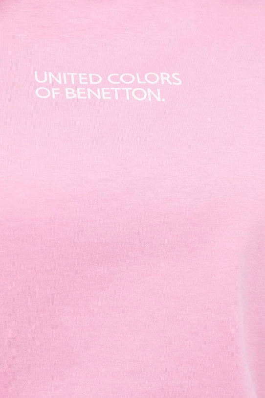 Бавовняна футболка lounge United Colors of Benetton 30963M04R рожевий