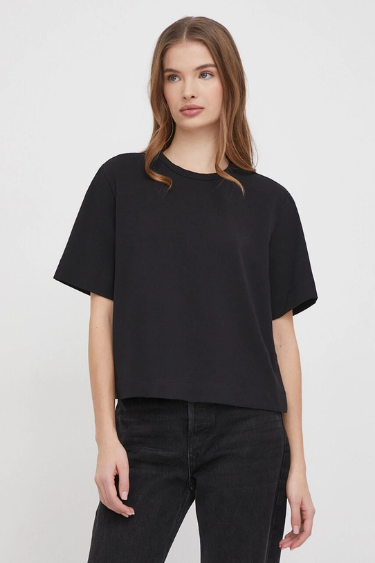 Sisley t-shirt czarny 3OQ6L104Q