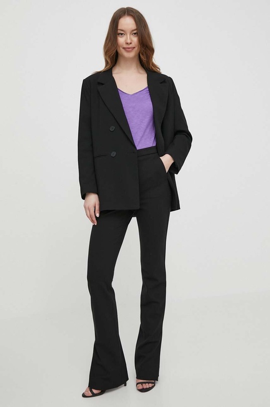 Μπλουζάκι Sisley 3TNHL4007 μωβ SS25
