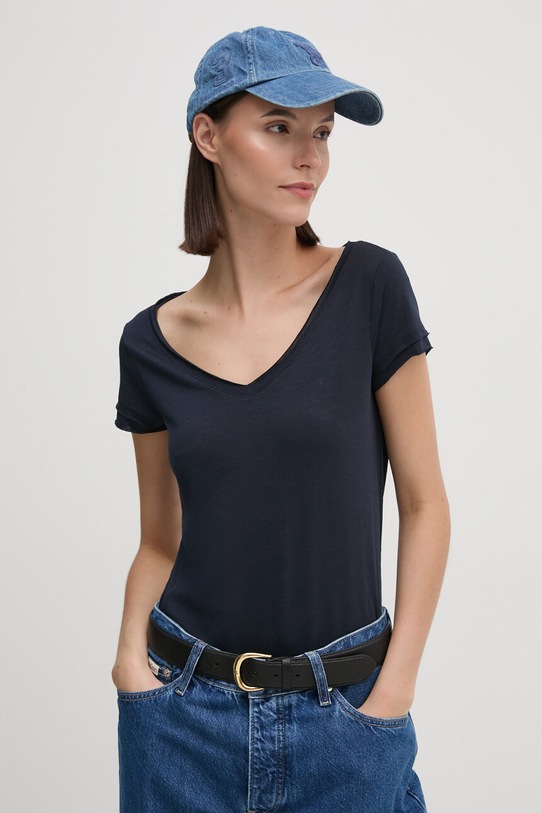 Sisley t-shirt granatowy 3TNHL4007