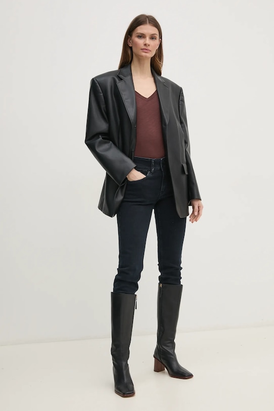 Sisley tricou 3TNHL4007 maro SS25