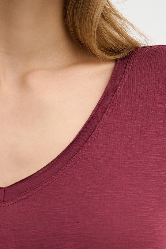 Majica kratkih rukava Sisley 3TNHL4007 bordo