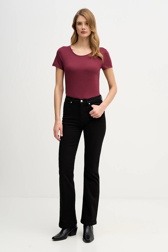 Μπλουζάκι Sisley 3TNHL11A2 μπορντό AW25