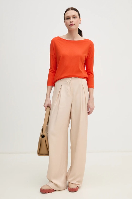 Sisley longsleeve 3QU4L12EE pomarańczowy SS25