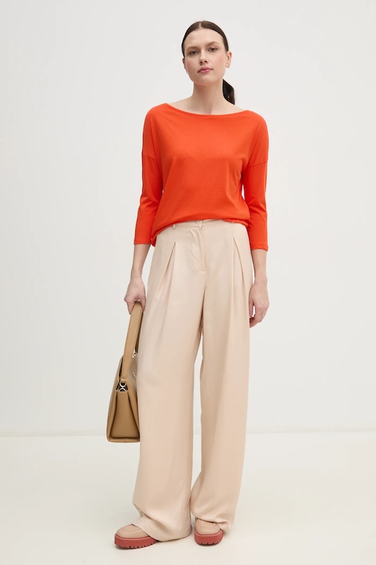 Sisley longsleeve 3QU4L12EE pomarańczowy SS25