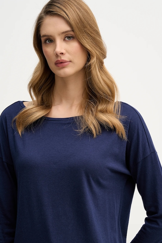 Μακρυμάνικο Sisley σκούρο μπλε 3QU4L12EE