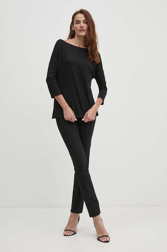 Sisley longsleeve 3QU4L12EE negru AW25