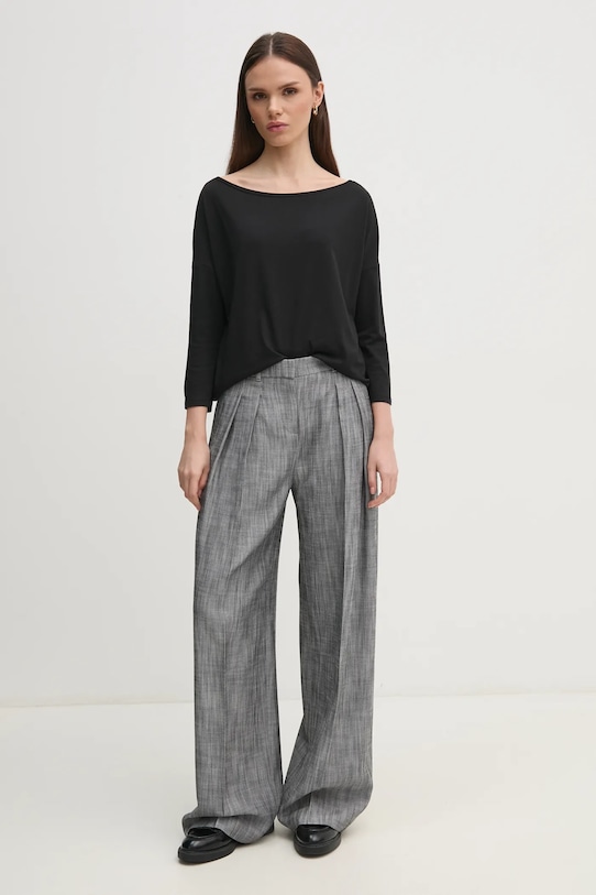 Sisley camicia a maniche lunghe 3QU4L12EE nero SS25