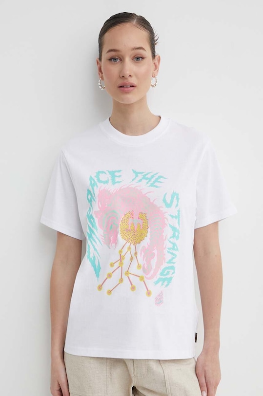 Volcom tricou din bumbac print alb B3512414