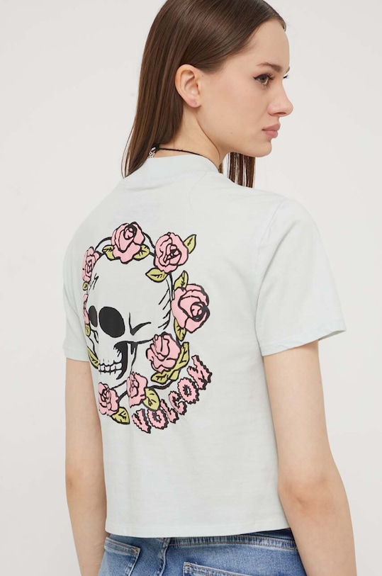 Bavlněné tričko Volcom kulatý modrá B3512401