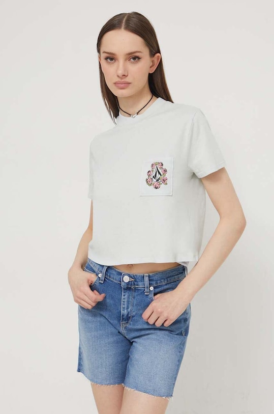 Bavlněné tričko Volcom modrá B3512401