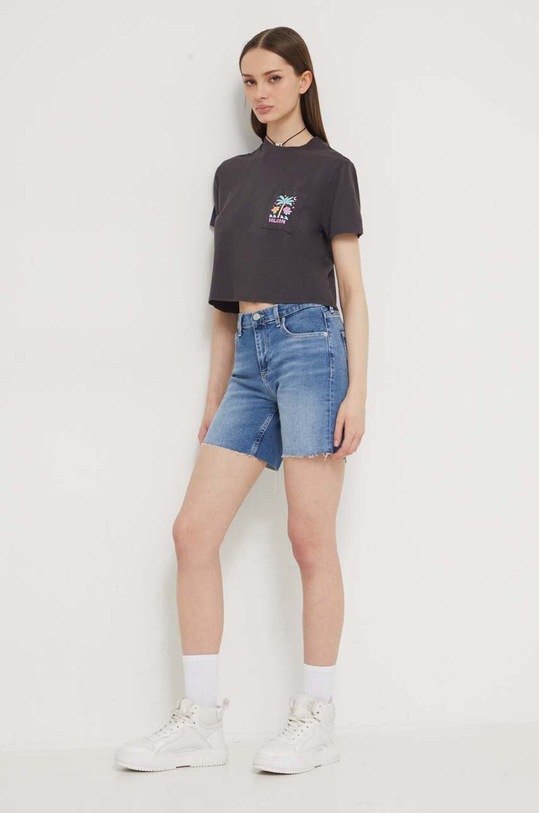 Bavlněné tričko Volcom B3512401 šedá SS24