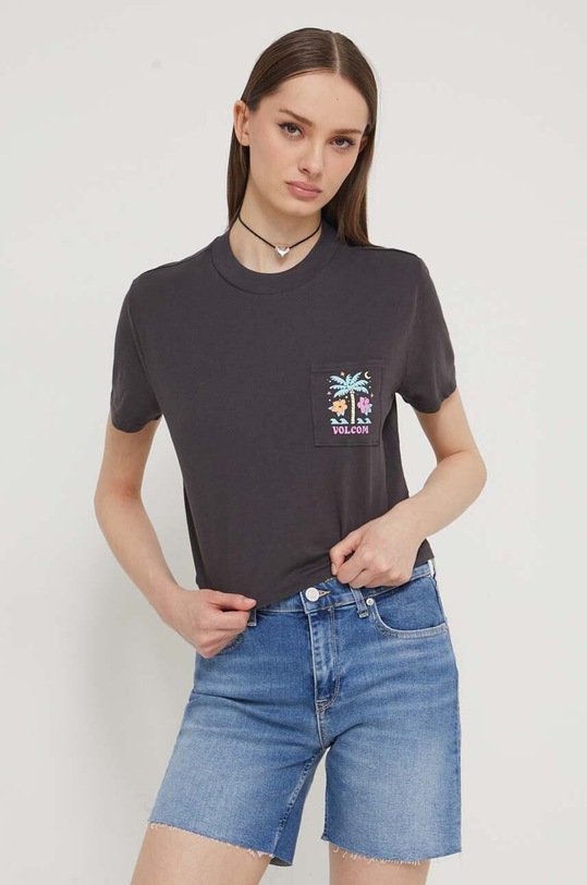 Oblečení Bavlněné tričko Volcom B3512401 šedá