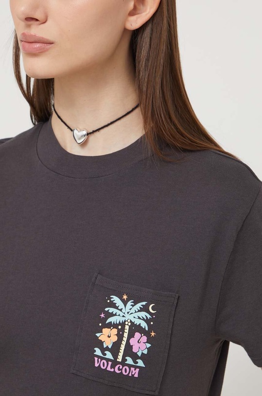 Bavlněné tričko Volcom B3512401 šedá
