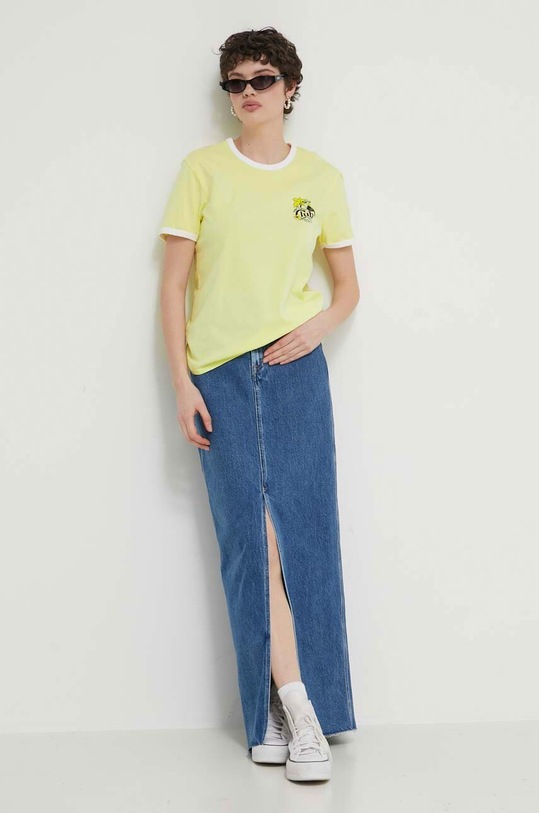 Bavlněné tričko Volcom B3512409 žlutá SS24