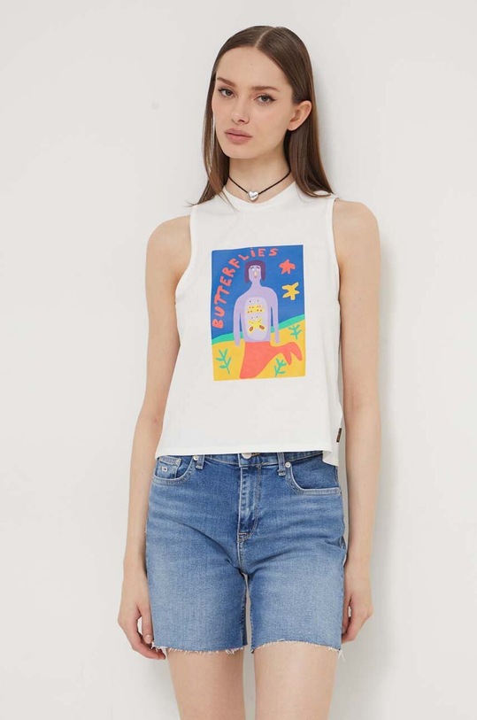 Volcom top bawełniany x ARTHUR LONGO biały B4512407