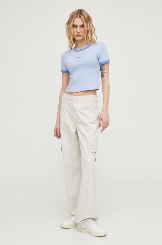 Bavlnené tričko Levi's A3523 modrá SS24
