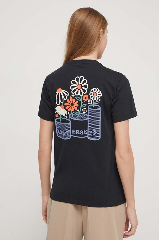 Oblečení Bavlněné tričko Converse 10026041.A02 černá