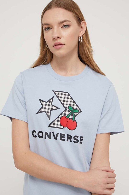 Бавовняна футболка Converse блакитний 10026042.A04