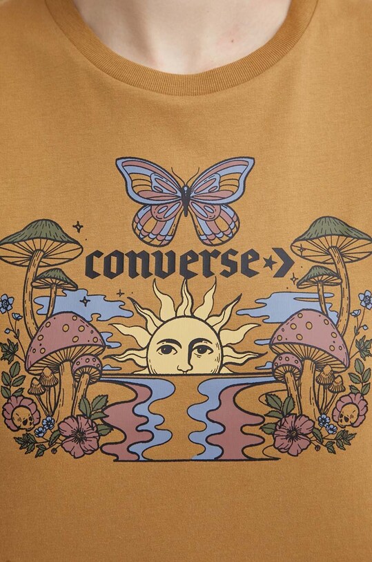 Хлопковая футболка Converse 10026043.A03 коричневый